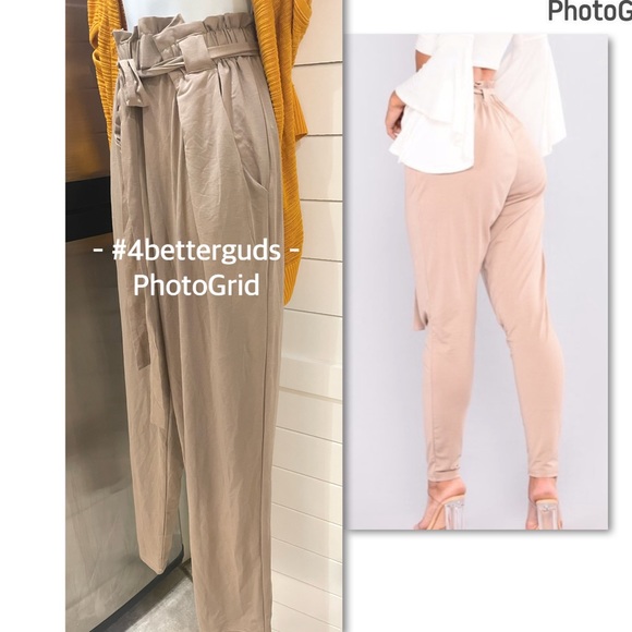 New FashionNova Finders Keepers Tie Waist Cropped Pants Coco Tan Size 1X 14 16 - Picture 2 of 16